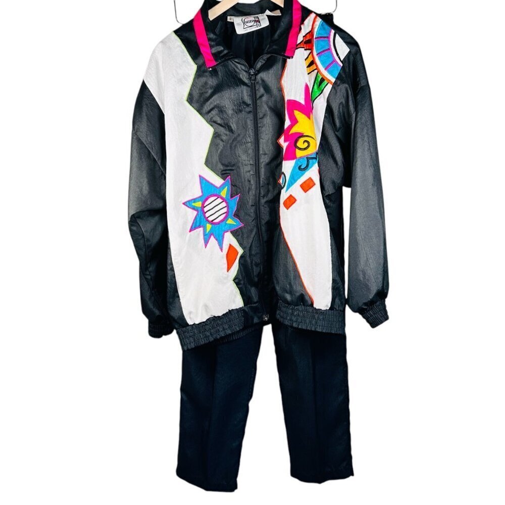 Vintage 80s Saint Germain Sport Track Suit Set Size Medium 90s Retro